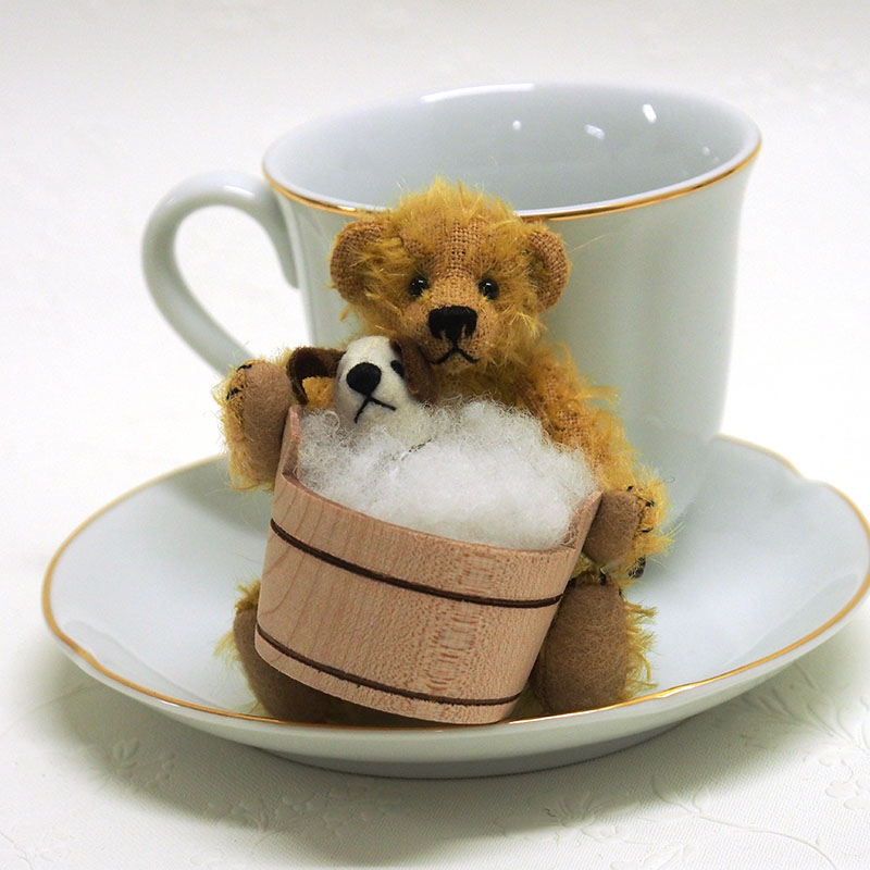 Teddy with dog 10cm